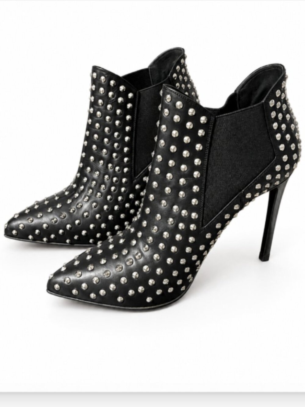 Saint Laurent Chelsea Boots Sz 8 Black Studded Leather Platform Punk Goth Rocker